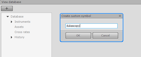 The screen of View Database - Create custom symbol