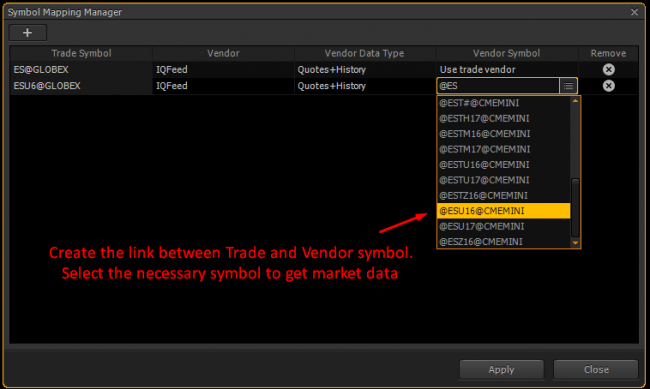 Symbol Mapping Manager in action